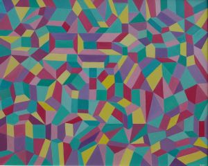 geometric composition, 2020. oil on canvas, 80x100 cm